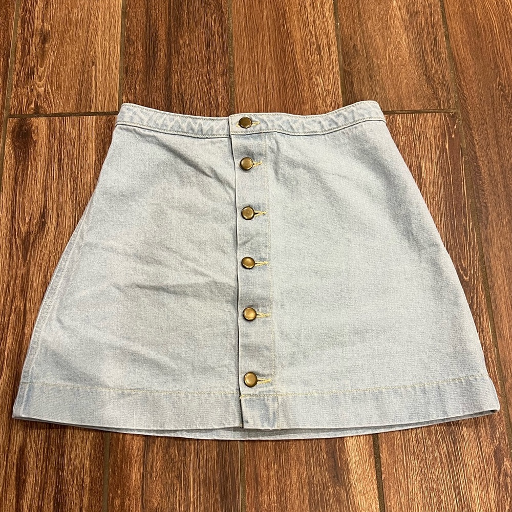 American Apparel Denim Button Down Skirt